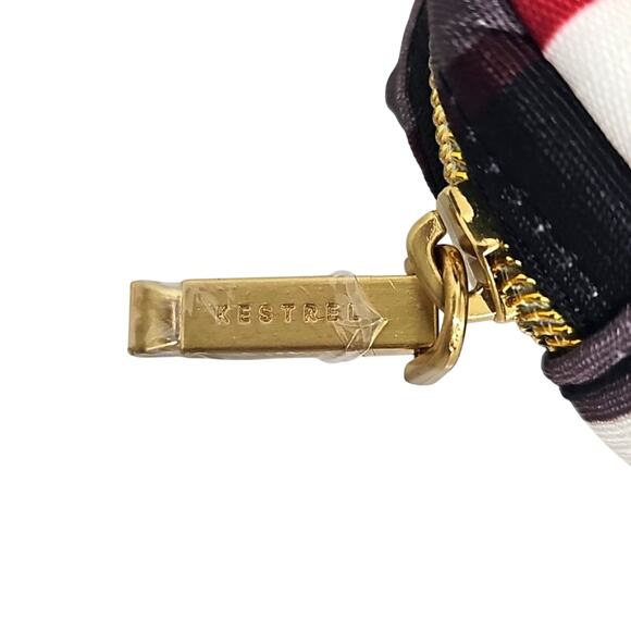 Two Stylish One Pink Faux Leather and One Black Gray White Red Mini Pouch Set - Picture 7 of 7